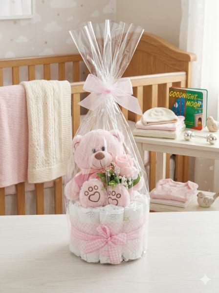 Baby Girl Nappy Hamper